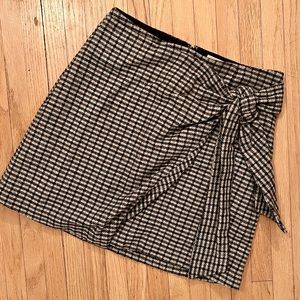 Wilfred tie front plaid skirt